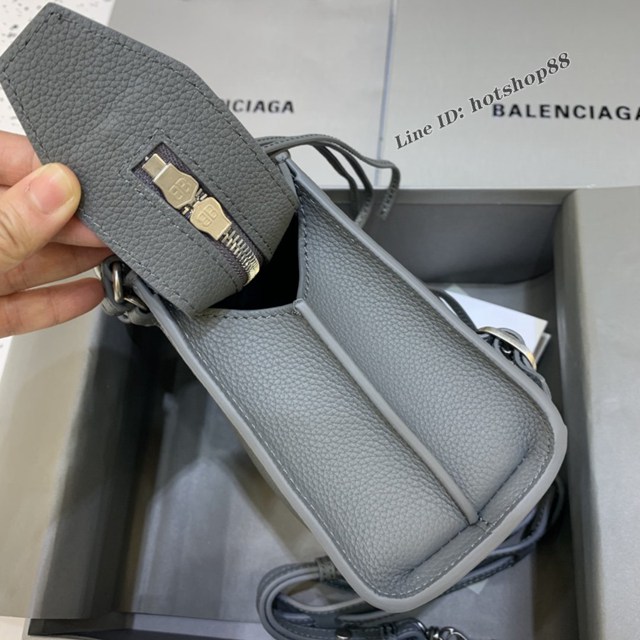 Balenciaga專櫃爆款荔枝紋深灰色手袋手提包 638512 巴黎世家小號Neo Classic機車包 fyj1441